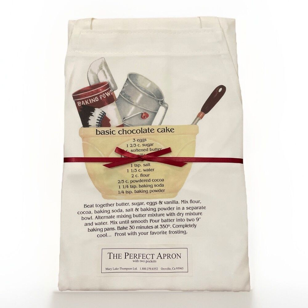 Mary Thompson The Perfect Apron Chocolate Cake Recipe Butcher Style NEW White